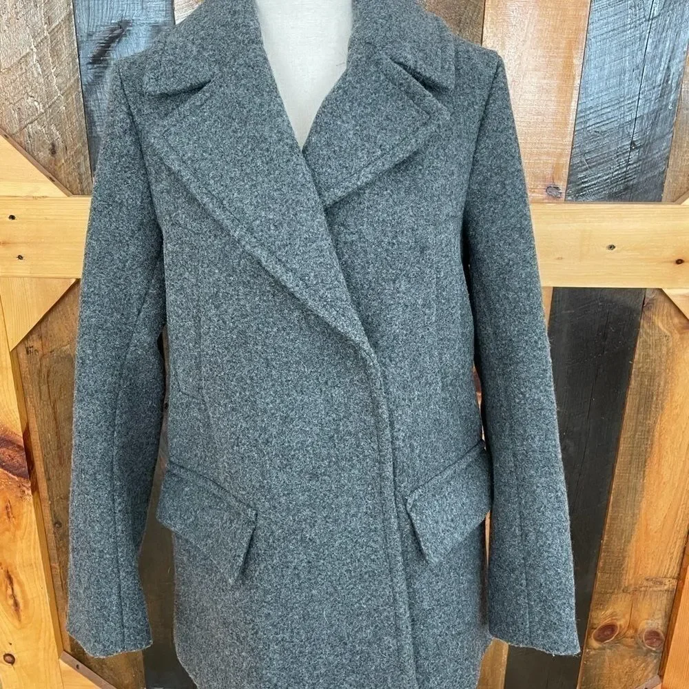 H & M snap front gray jacket, size 2